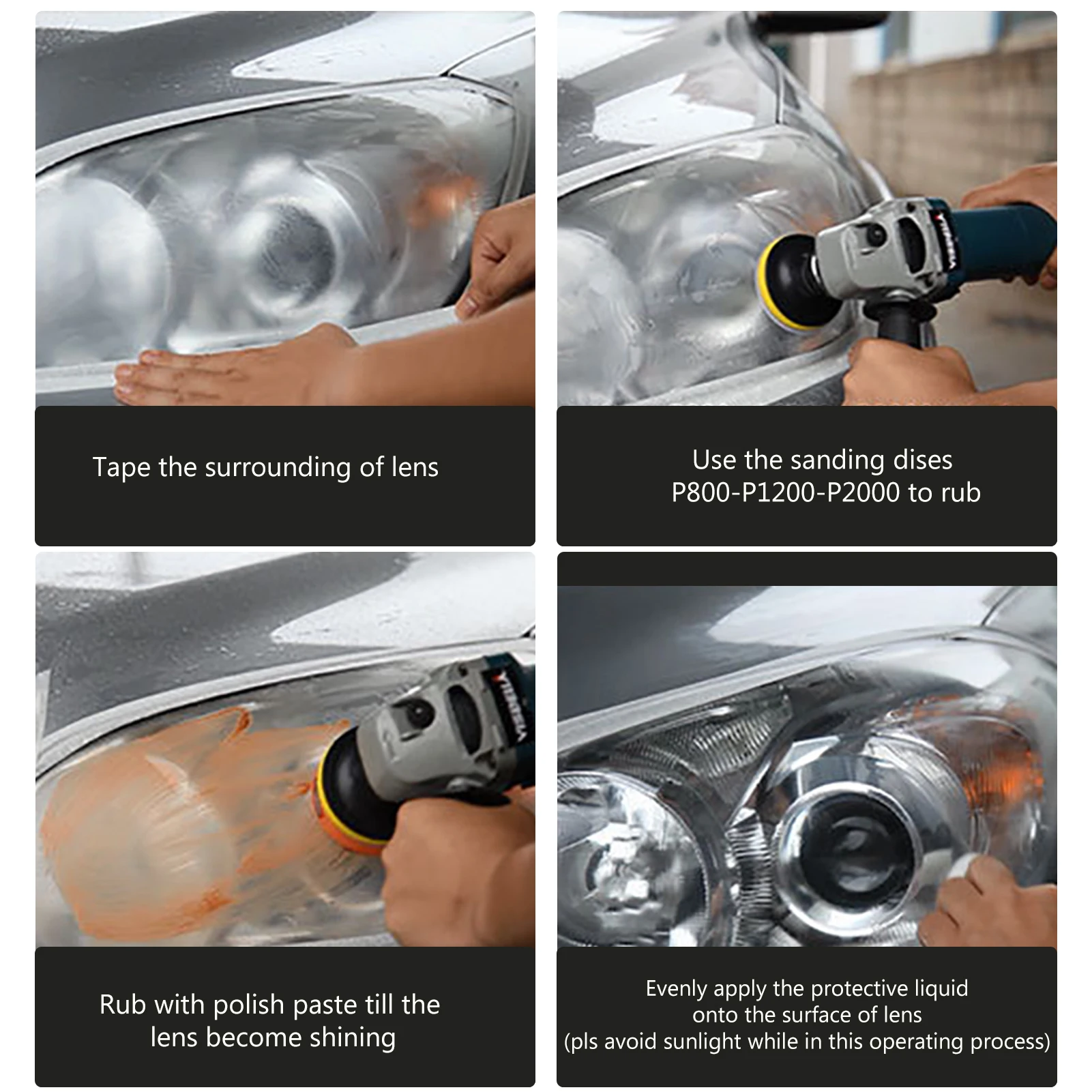 Car Headlight Restoration Kit Brightener Headlamp Scratch Repair Liquid Paste Light Lens Polisher Cleaning Refurbish Tool |