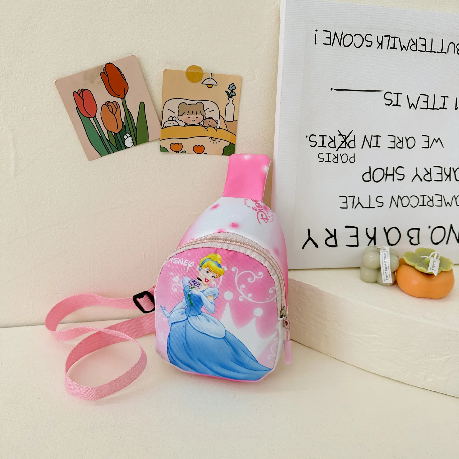 Disney Принцесса Белоснежка Золушка Аврора Аниме Фигурка полиэфир нагрудная сумка