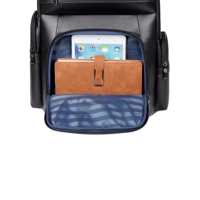 Рюкзак мужской из натуральной кожи Модный школьный ранец для подростков