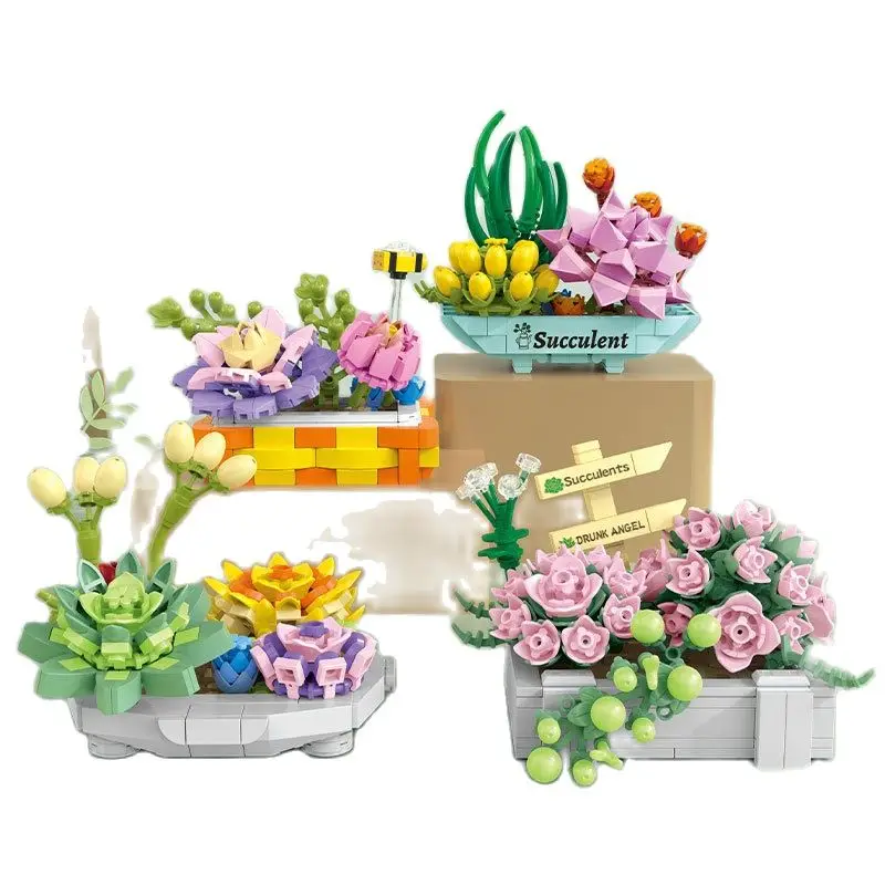 

271 шт., Детский конструктор «суккуленты»