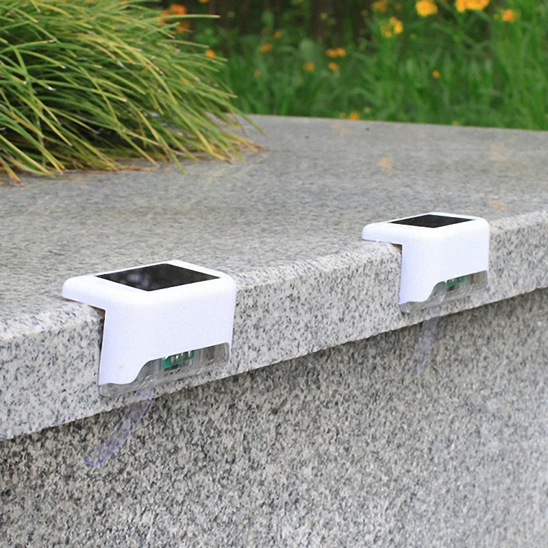 

4Pcs LED Solar Path Stair Lights Outdoor Garden Yard Fence Wall Landscape Lamp Solar Light For Courtyard