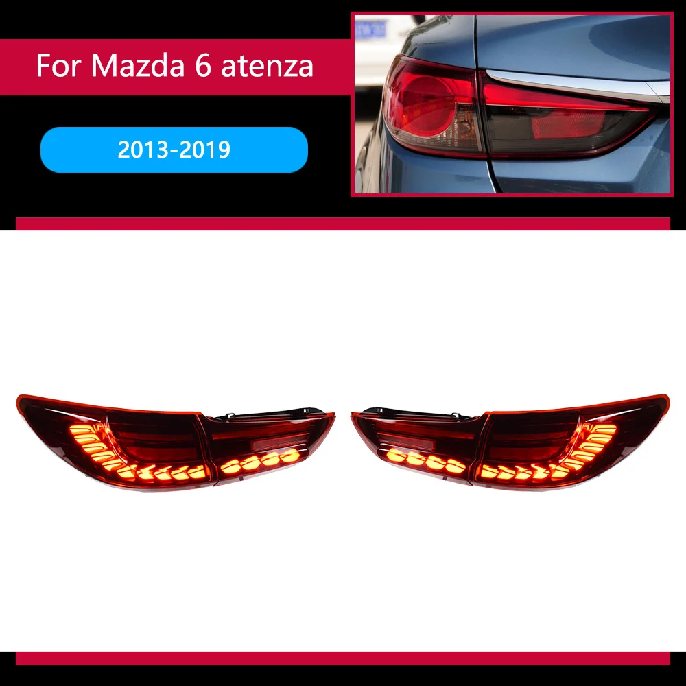 

Задний фонарь AKD для Mazda 6 Atenza светодиодный, задний фонарь 2013-2018 Mazda6, задний противотуманный тормоз, сигнал поворота, автомобильные аксессуары