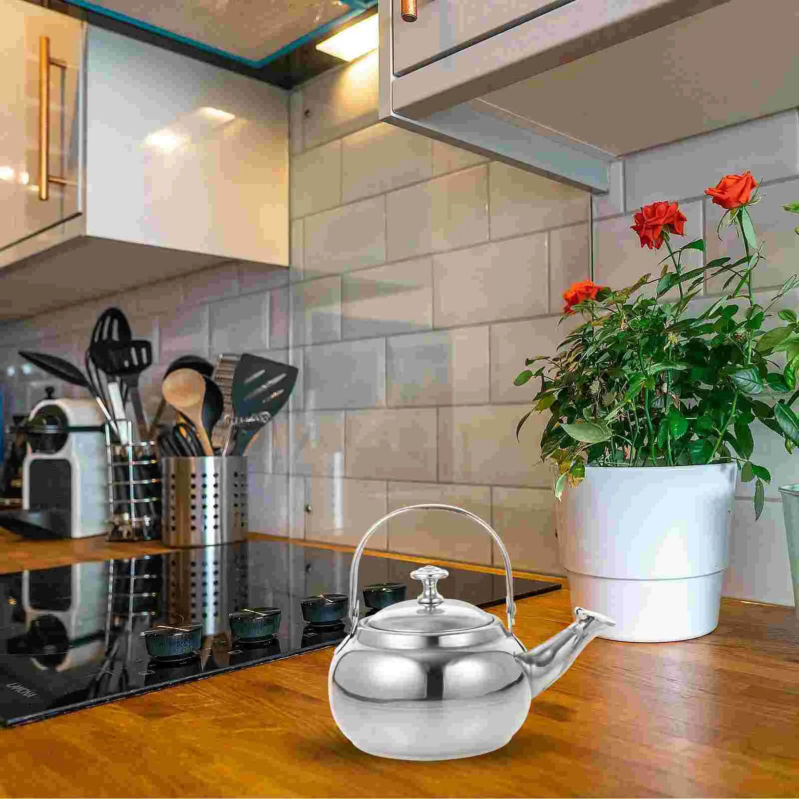 

Kettle Tea Teapot Steel Water Pot Whistling Stovetop Stainless Stove Lid Loose Filter Boiling Gas Coffee Hot Kettles Metal