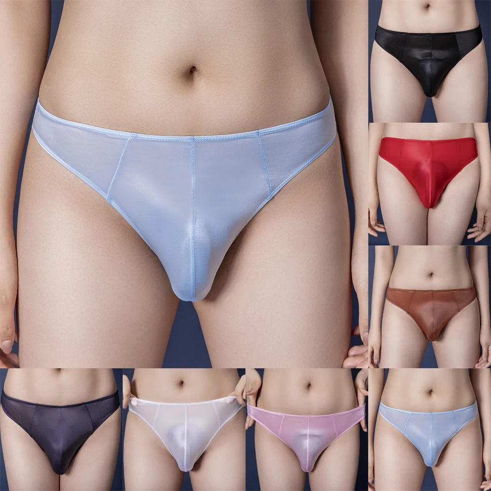

Men Low-Waist Underpants Ultra-Thin Transparent Mesh Pants Bulge Pouch Breathable Cool Summer Ice Silk Underwear