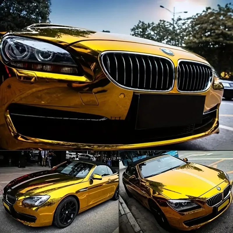 1 Шт. Растягивающаяся Золотая Автомобильная Пленка Меняющая Цвет ПВХ Авто