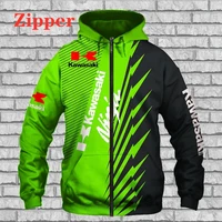 2022 new men kawasaki motorcycle racing hoodie 3d print sweatshirt men sportswear casual pullover oversized zipper hoodie jacket