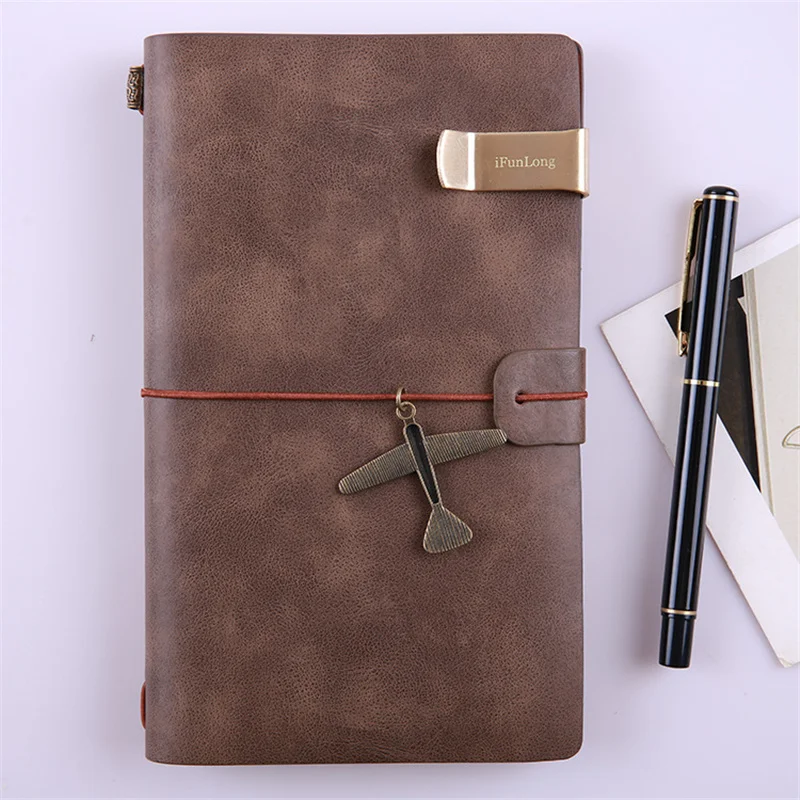 

Кожаный Блокнот A6, винтажный дневник ручной работы из воловьей кожи, журнал, блокнот для зарисовок, планировщик, чехол для путешествий с сам...