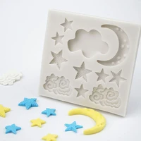 star moon shape silicone mold diy cake decoration fudge chocolate cupcake baking biscuits tools moon cloud clay gumpaste mould