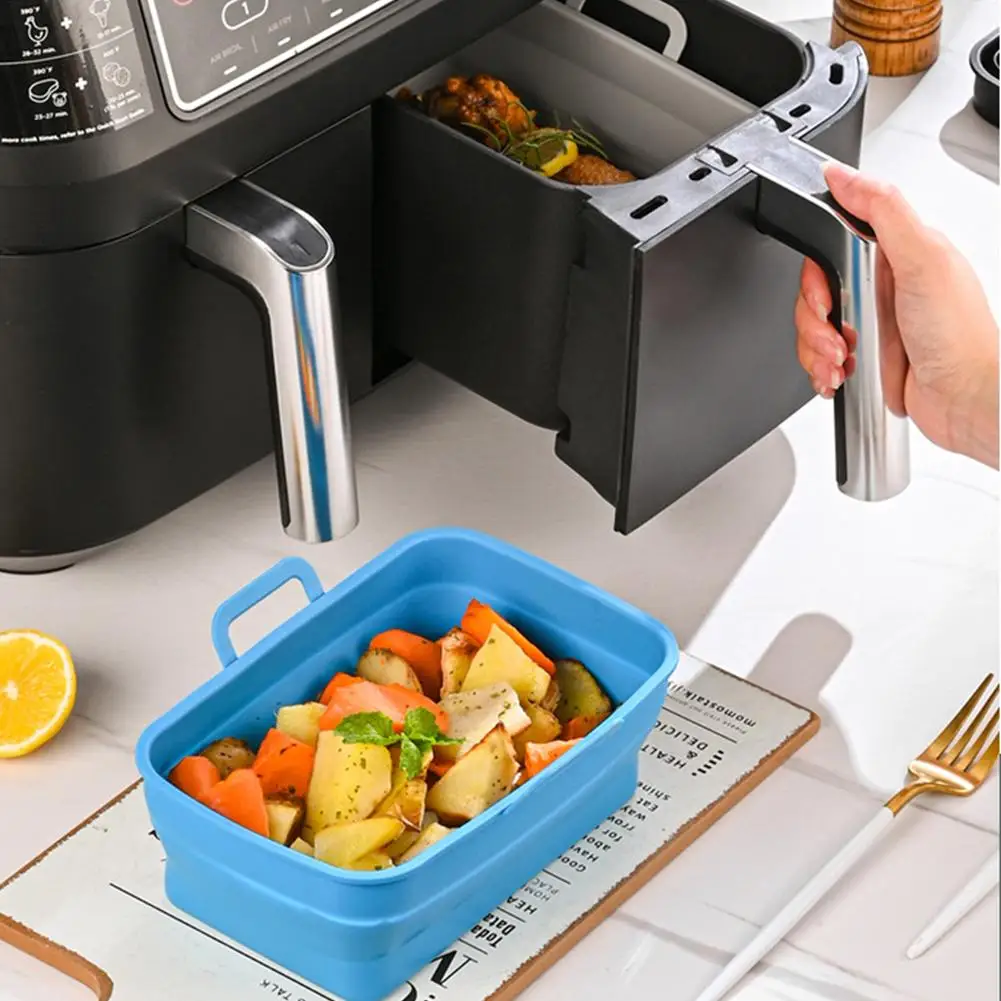 

Складная фритюрница, Силиконовый поднос для выпечки, многоразовые термостойкие силиконовые коврики, корзина, подставка для фритюрницы, акс...