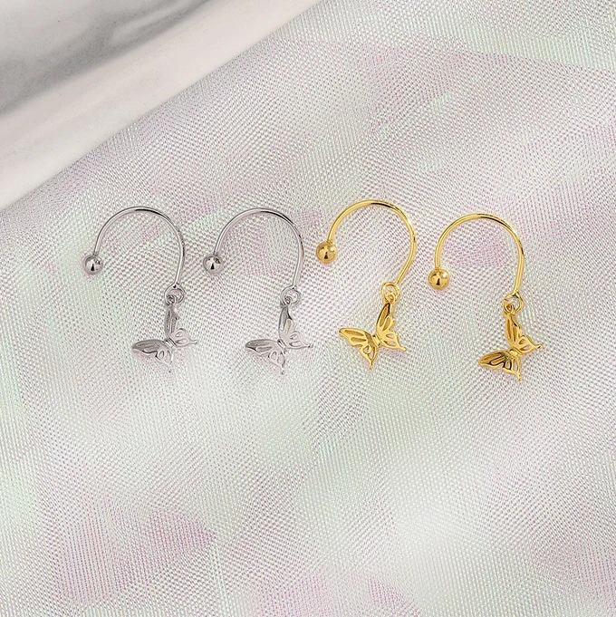 1 шт. женские серьги-гвоздики в виде бабочки