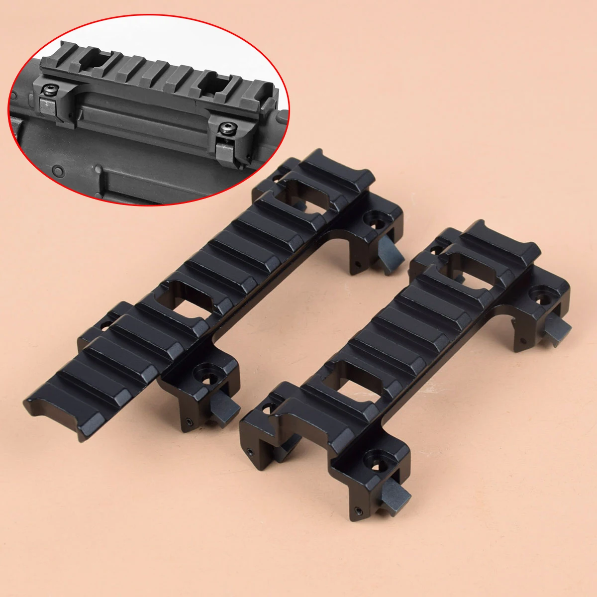 

Tactical 8 Slots Metal Clamps 20mm Picatinny Weaver Top Rail Scope Mount Base Claw For SP5 MP5 GSG5 G3 HK53 Red Dot Sight Mount