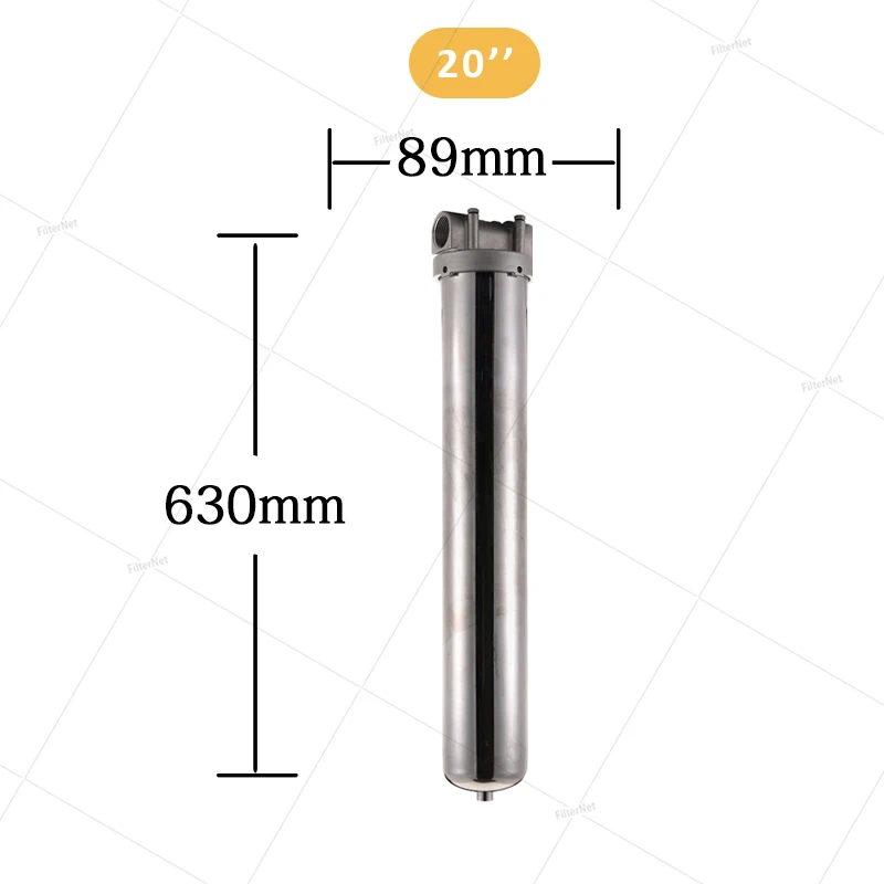 

20 inch pre-Water Filter Housing Filter 3/4inch NPT 1/2" NPT 1" NPT304 Stainless Steel for Whole House Water Purification