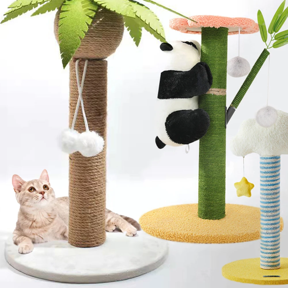 

Когтеточка для кошек, подъемная рама для котят, дерево для когтей, плюшевая игрушечная башня с мячом, товары для домашних животных