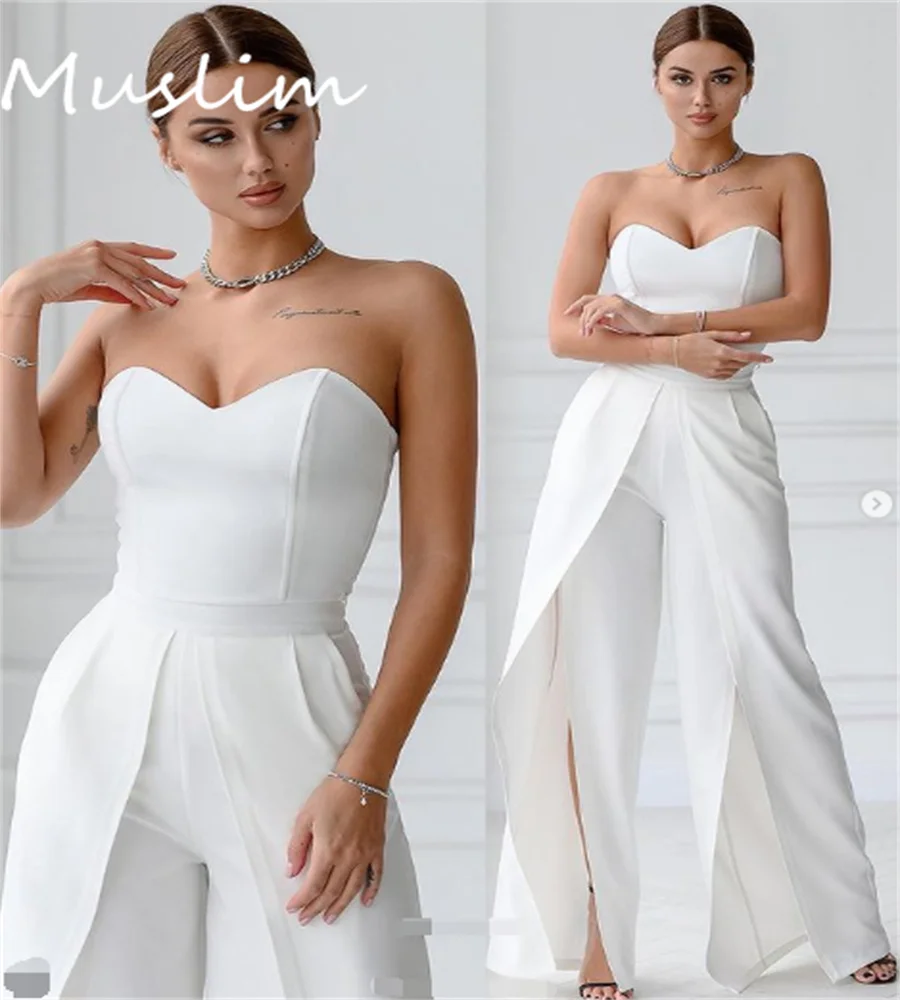 

Элегантный белый комбинезон, платье для выпускного вечера, лето 2023, праздничный официальный брючный костюм, шикарное вечернее платье для ужина, Пляжное Платье в стиле бохо для невесты