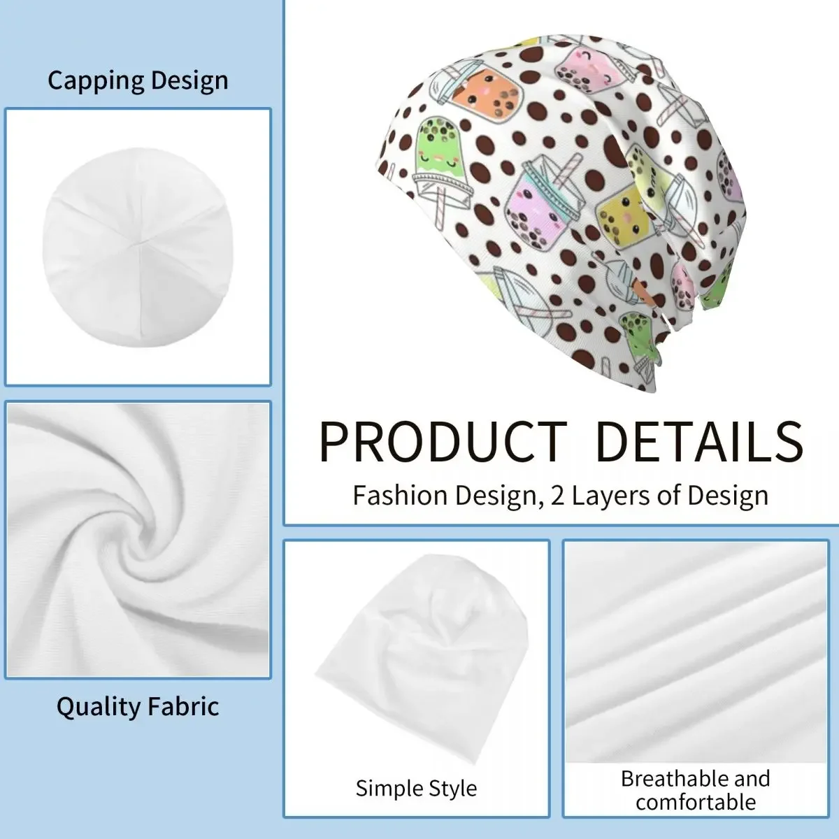 Yummy Bobba Bubble Tea теплая вязаная шапка модная шапка-капот осенне-зимняя уличная шапки