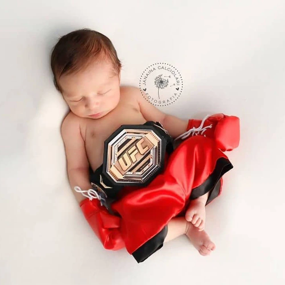Simulation Mini Red Sanda Free Fight Glove Newborn Photography Props Set for Baby Photo Boxing Pants Gloves Prop Accessories |