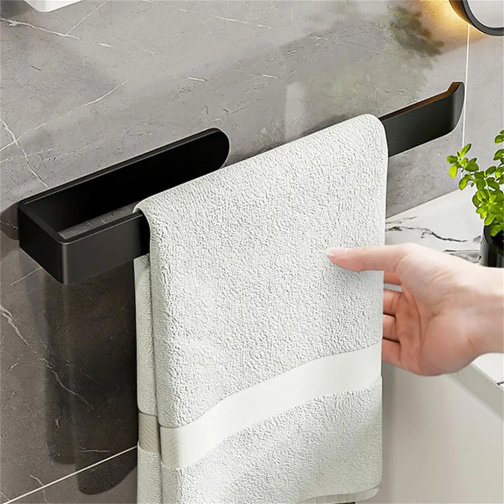 

Storage Rack Wall Mounted Towel Rack Kitchen Hanger Bathroom Hook No Drilling Toilet Paper Holder Paper Towel Holders