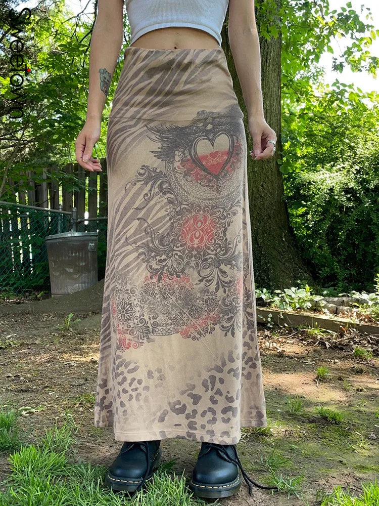 Миди-юбка с цветочным принтом заниженной талией | Женская одежда