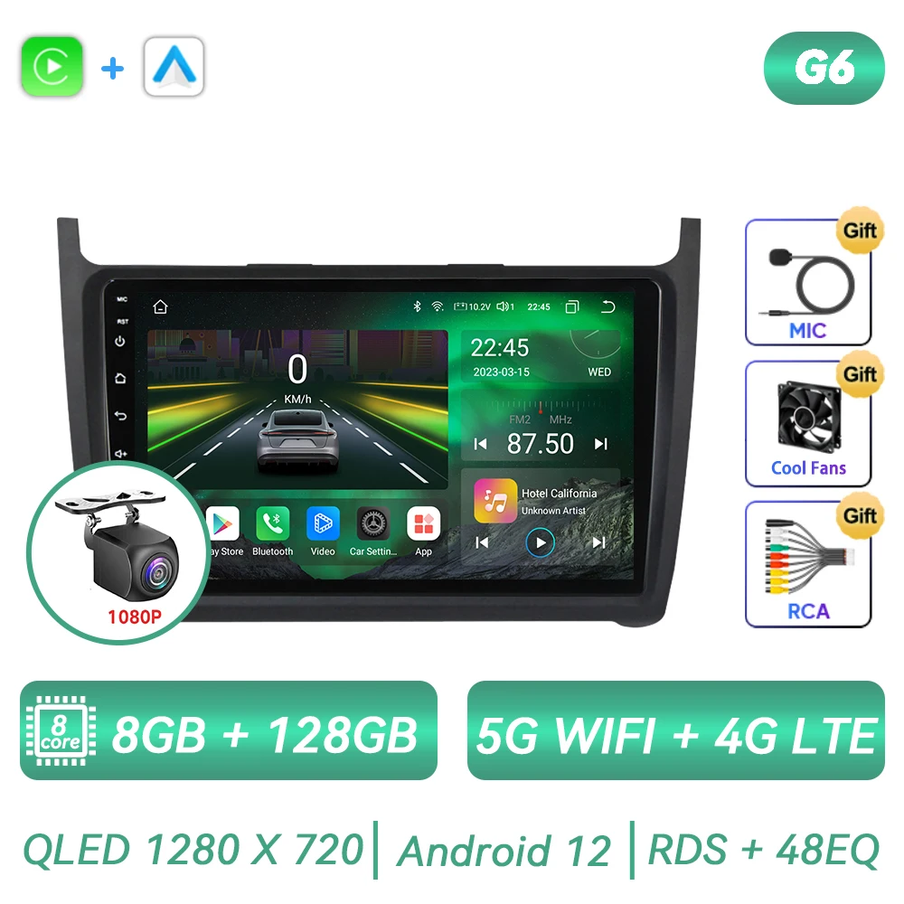 

Мультимедийная магнитола для Volkswagen, мультимедийный проигрыватель на Android, с сенсорным экраном, GPS-навигацией, для VW Polo 5 Sedan 2008 2009 2010 2011 2012 2013 2014 2015 2016 2017 2018 2019 2020