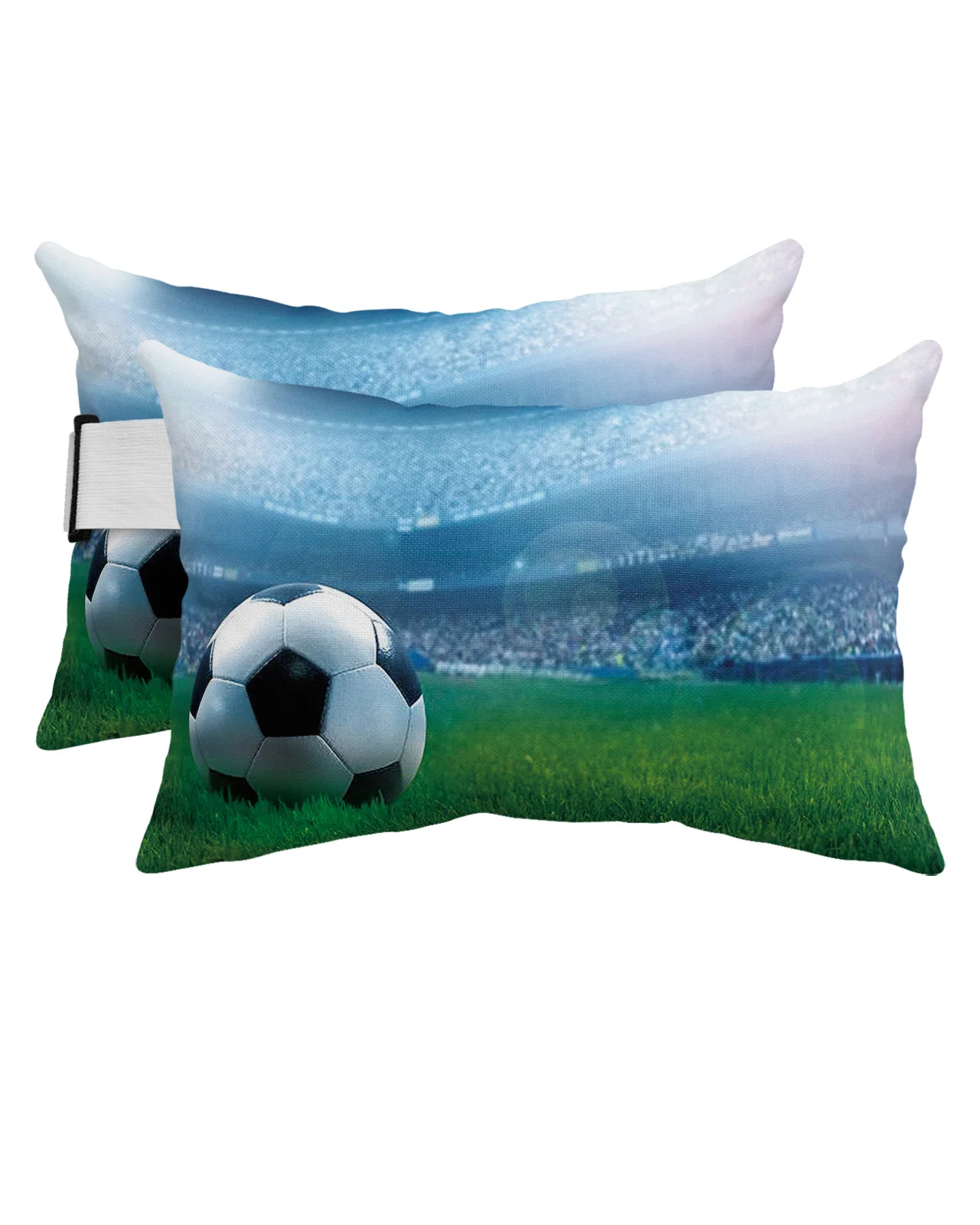 

Football Sports Stadium Soccer Waterproof Pillow With Insert Adjustable Elastic Lounge Chair Recliner Head Lumbar Travel Pillow