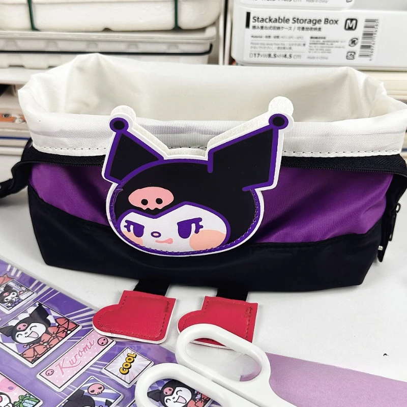 

Hello Kitty Sanrio Anime Students Pen Bag Kawaii Pochacco Kuromi Large Capacity Cute Cartoon Makeup Brush Bag for Girls
