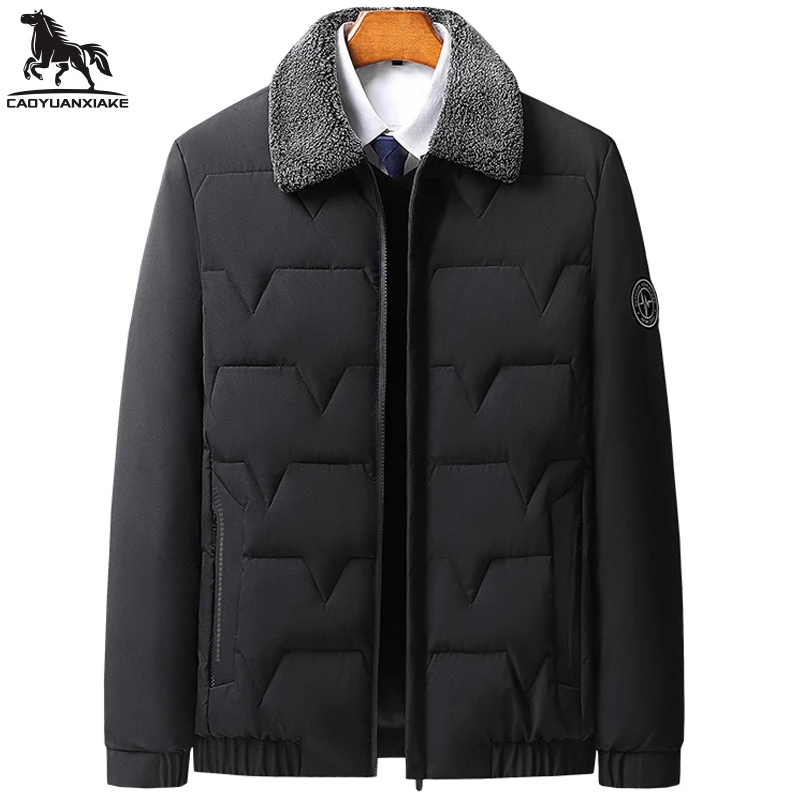 Men's Jacket lapel mens Parka Winter New down jacket fleece Warm Jackets men business leisure coat bread clothing youth coats