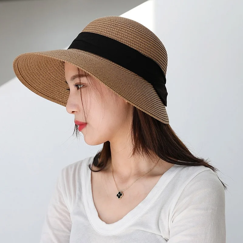 

Bucket Hat Straw Hat Women's Summer Outing Sun Visor Holiday Cool Hat Seaside Beach Hat Tide Summer Hats One Piece