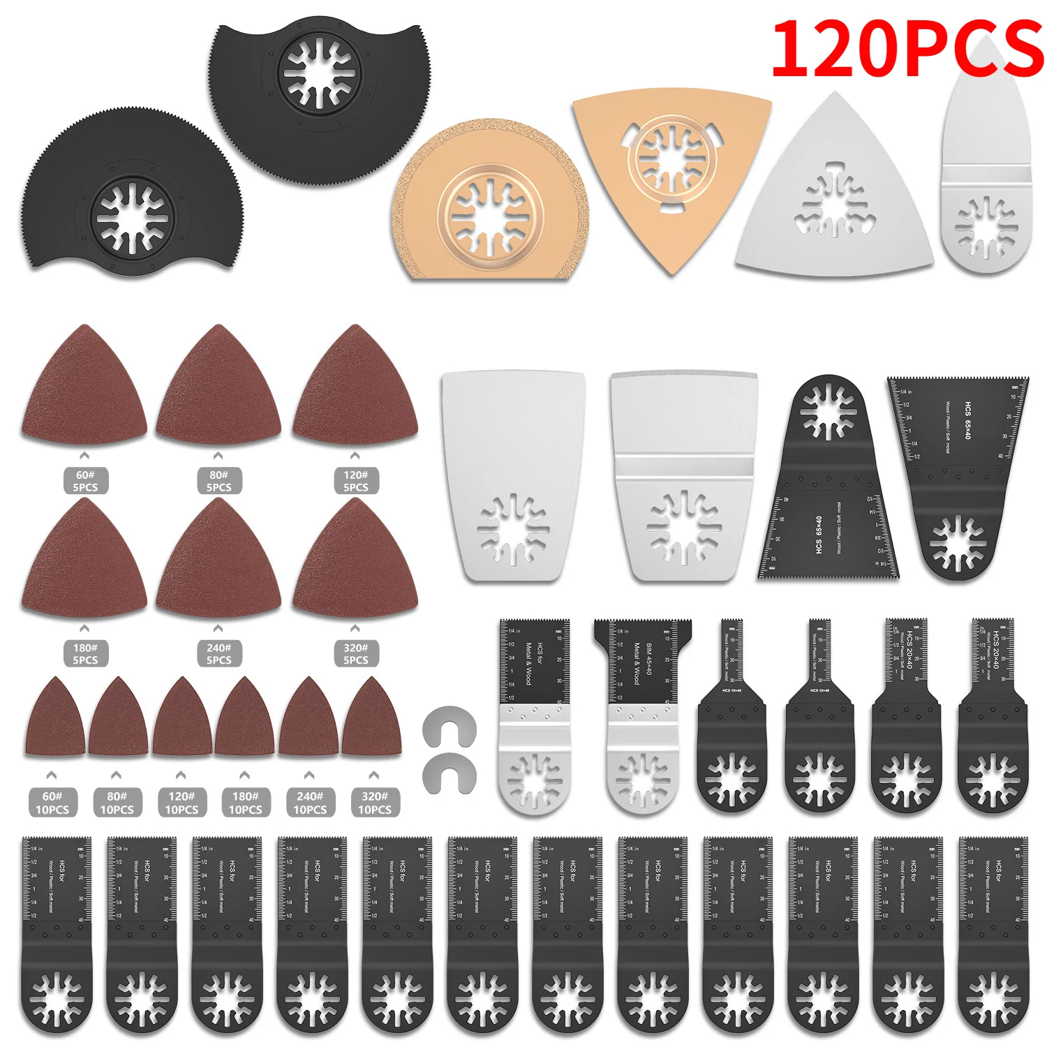 

120/24Pcs Oscillating Saw Blades HCS/Japan-tooth/Bi-metal Oscillating Tool Multi-function Tool Saw Blade Renovator Trimmer Blade