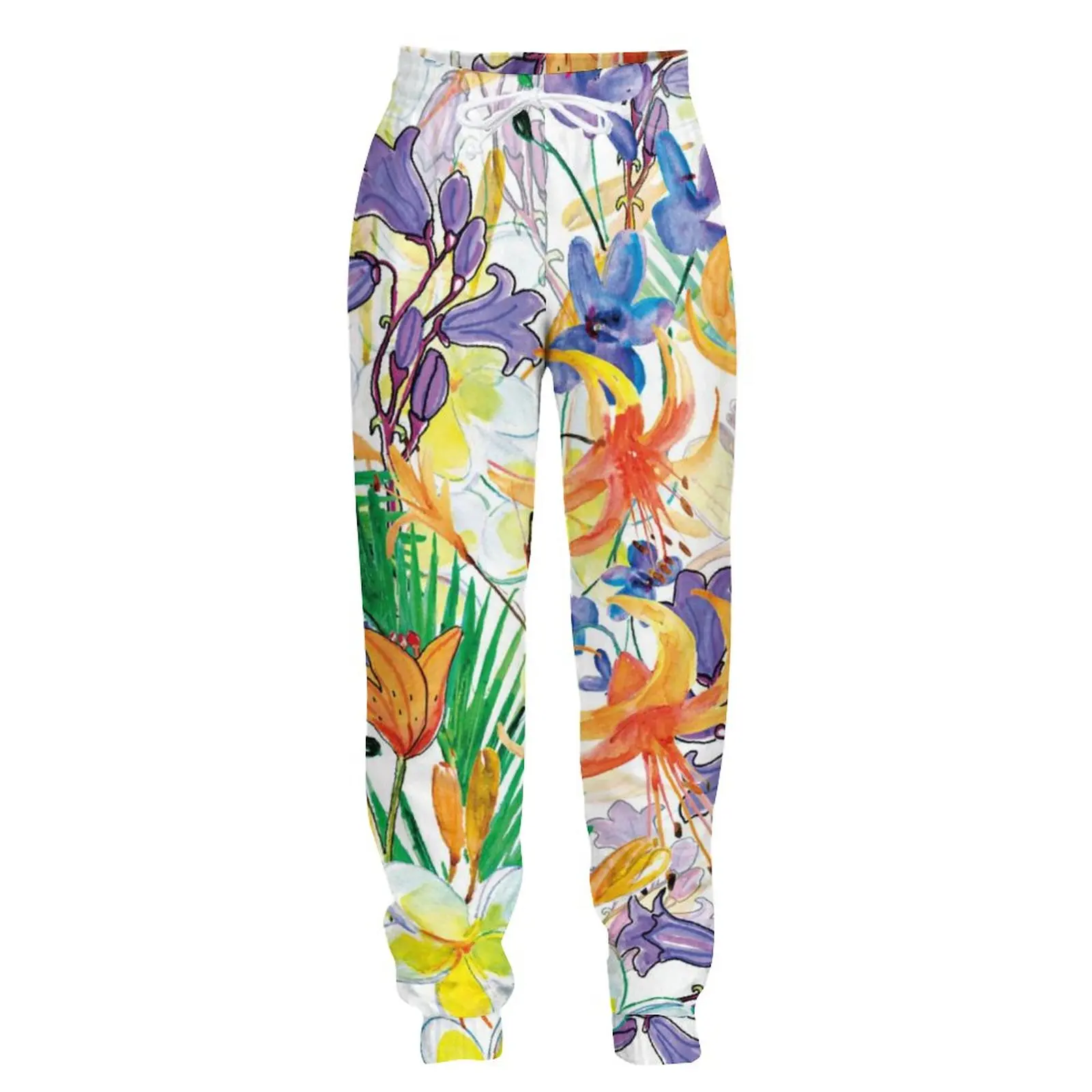

Jumeast Jogger Casual Sweatpants Baggy Mens Pants Fashion Watercolor Flowers Print Straight Pants For Men Y2k Tracksuit Trousers