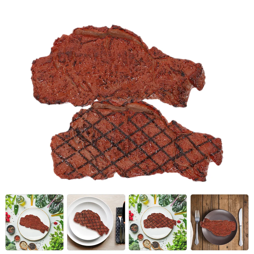 

Steak Food Fake Model Meat Artificial Cooked Lifelike Beef Display Play Props Roast Realistic Toys Pretend Simulation Kitchen
