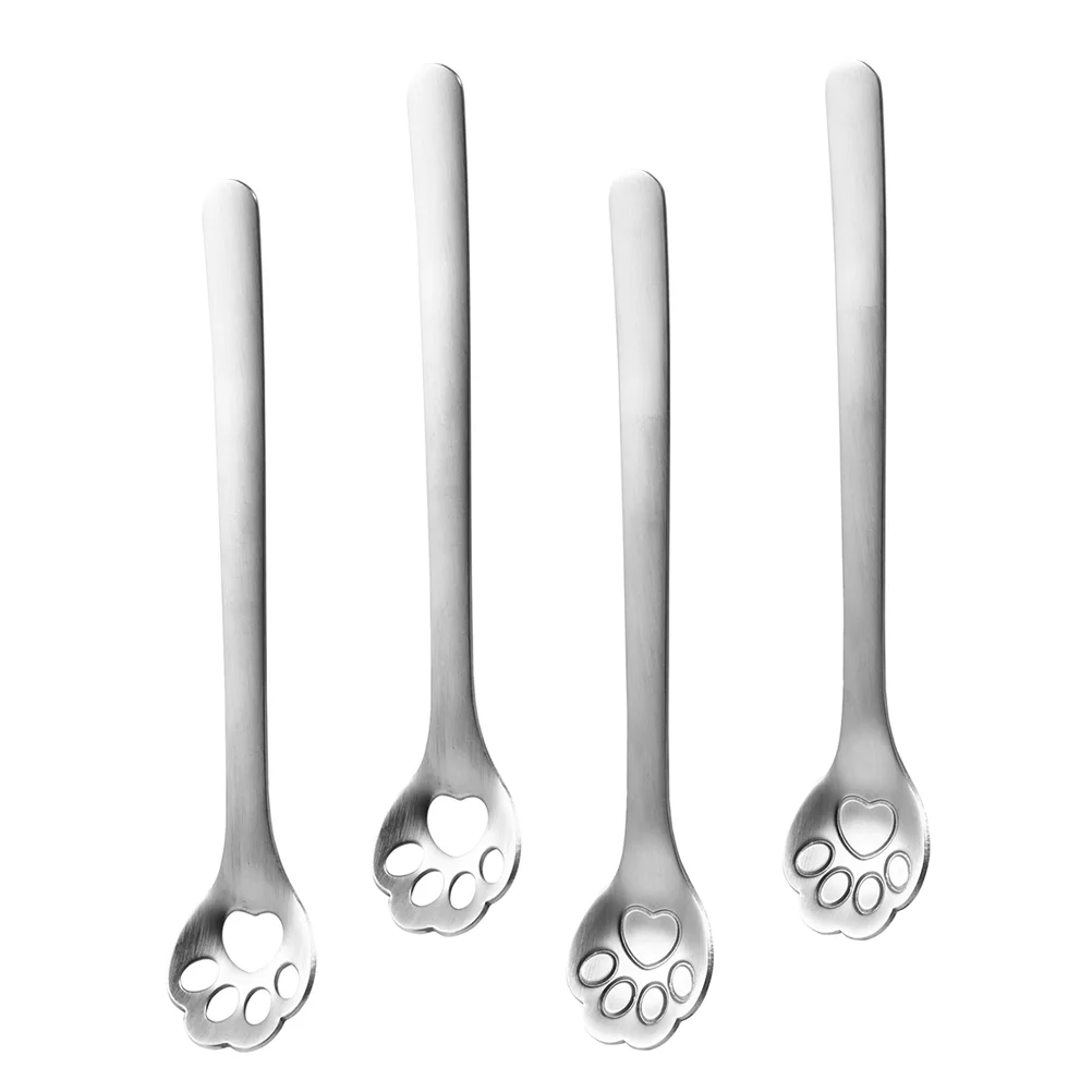 

Spoons Spoon Cat Teaspoons Stainless Steel Dessert Set Servinggifts Sundae Sticks Stir Coffeecream Ice Latte Tableware Party Tea