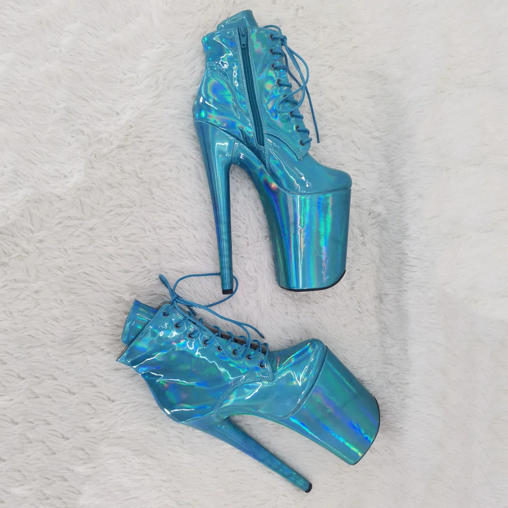 Leecabe  23CM/9inches PU upper Sexy boots  High Heels Platform Pole Dance shoes