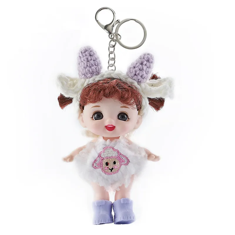 5-joint 3D Eye Birthday Exquisite Love Expression Doll 4-inch Mini Cute Pet Doll Key Chain Girl Accessories Toy Children's Gift