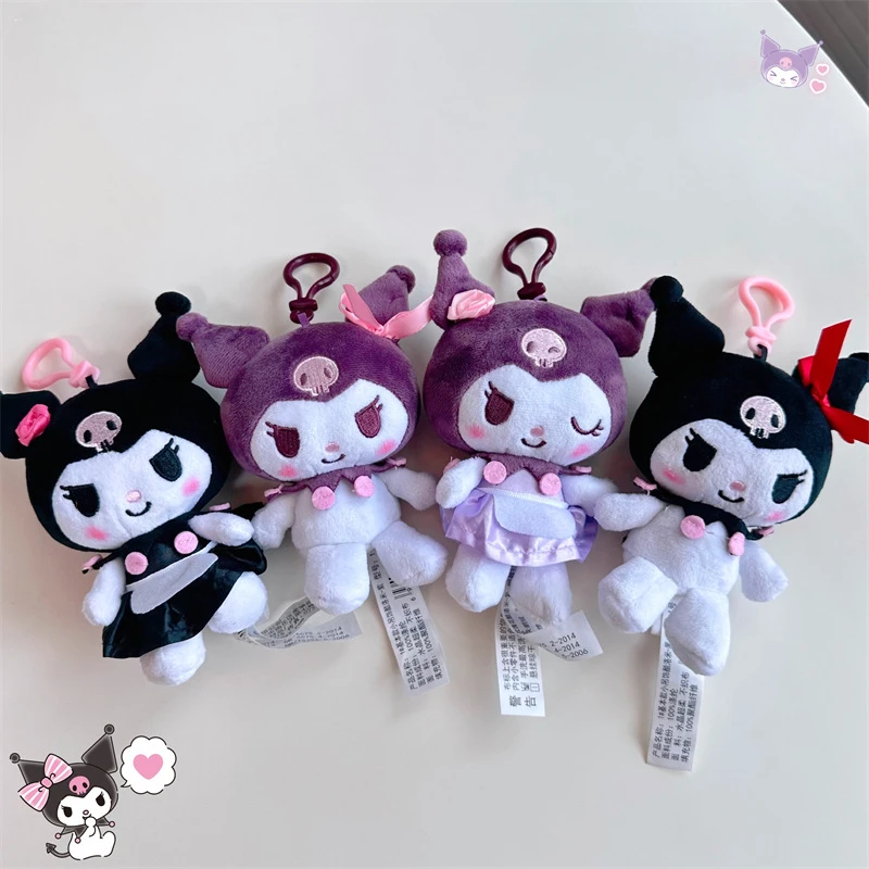 

16 см Sanrio Kawaii Kuromi плюшевая игрушка мягкая кукла подвеска брелок милый мультяшный Маленький Дьявол фотоигрушки Рождественский подарок