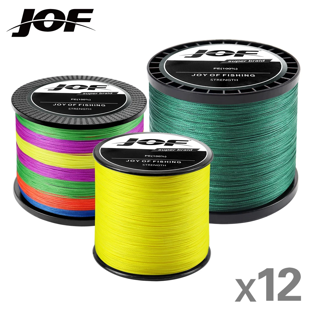 

JOF 12 Strands 300M 100M 500M 1000M PE Braided Multifilament Fishing Line Tresse Peche Saltwater Fly Weave for Carp Pesca