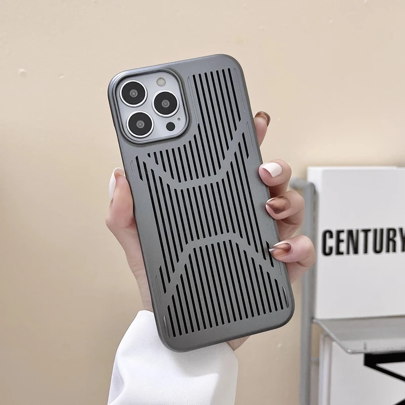 

For iPhone 13pro 12pro Luxury Cooling Heat Dissipation Breathable Case For iPhone 13 12 11 Pro Max Airbag Shockproof Soft Cover