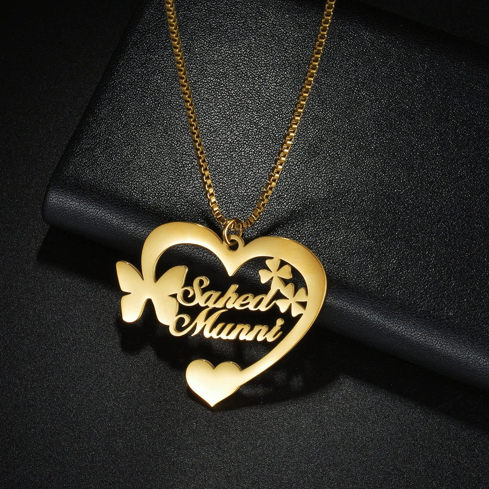 Ожерелье Atoztide с именем на заказ для женщин чокер из нержавеющей стали в форме