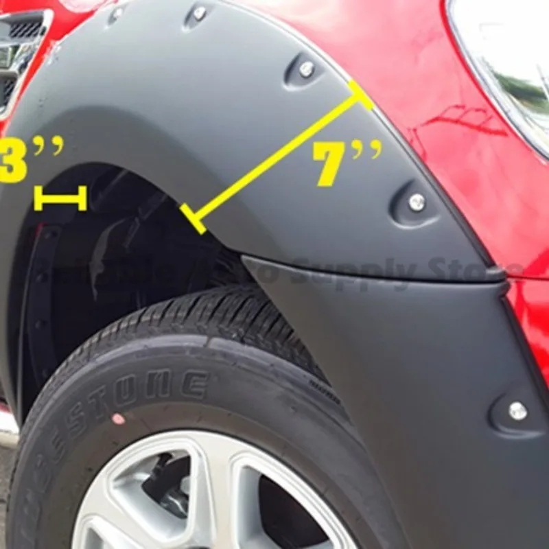 Фото Расклешенные расширители крыльев для Ford RANGER T6 T7 T8 с заклепками, широкий комплект кузова, прочный внедорожный стиль, обновление 2012 2015 2018 №3