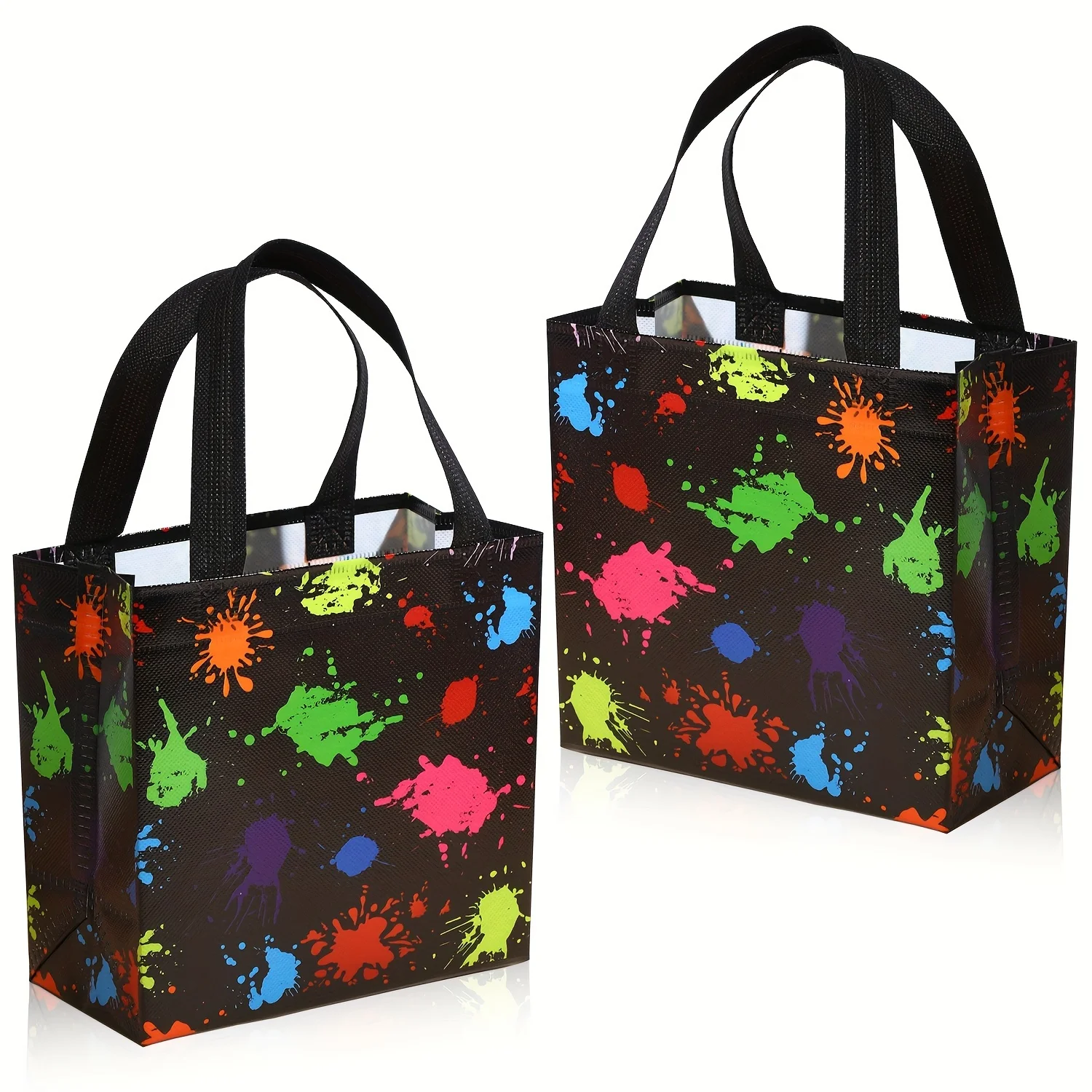 

10 флуоресцентных подарочных пакетов для вечеринок, компактные 3D-принадлежности для вечеринок, нетканые многоразовые подарочные пакеты, сумки-тоут, украшения для дня рождения