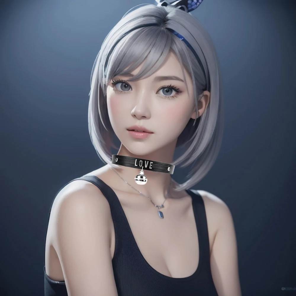 

Sexy Collar PU Leather Choker With Letter Metal Bell Pendant Couple Necklaces for Boy and Girl Goth Jewelry Birthday Party Gifts