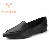 musshoe flats shoes women luxury comfortable pointed toe soft sole slip on driving work loafers