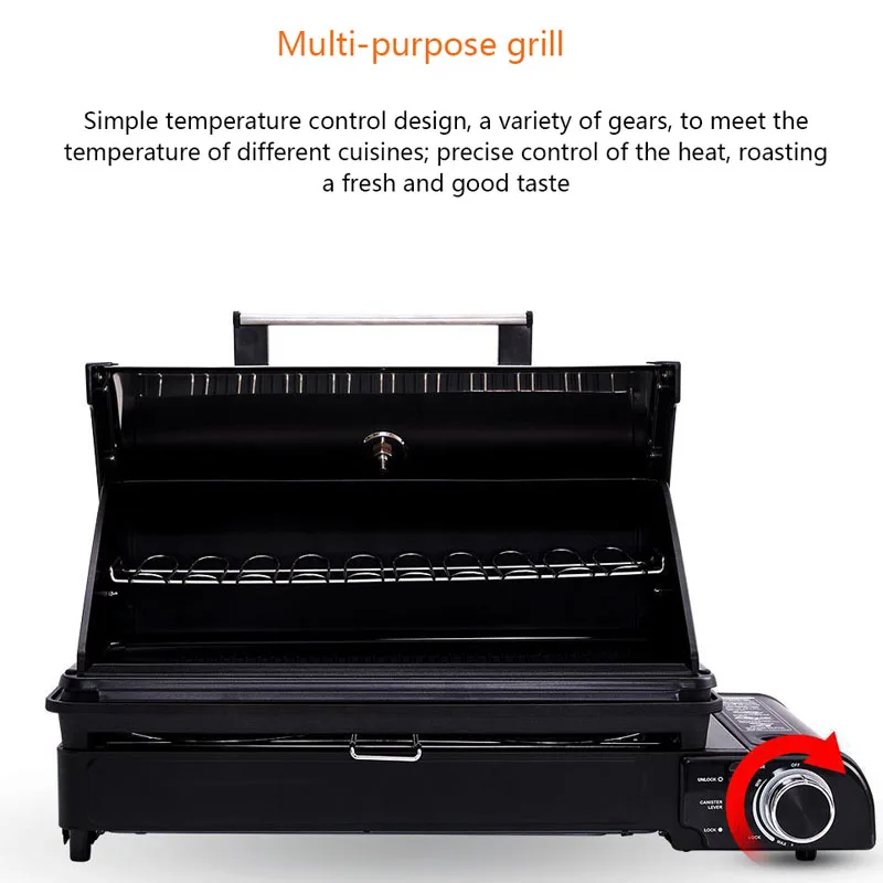 multi function bbq grill machine outdoor barbecue stove portable gas cooker camping gas stove with non stick grill pan 2 7kw eb free global shipping