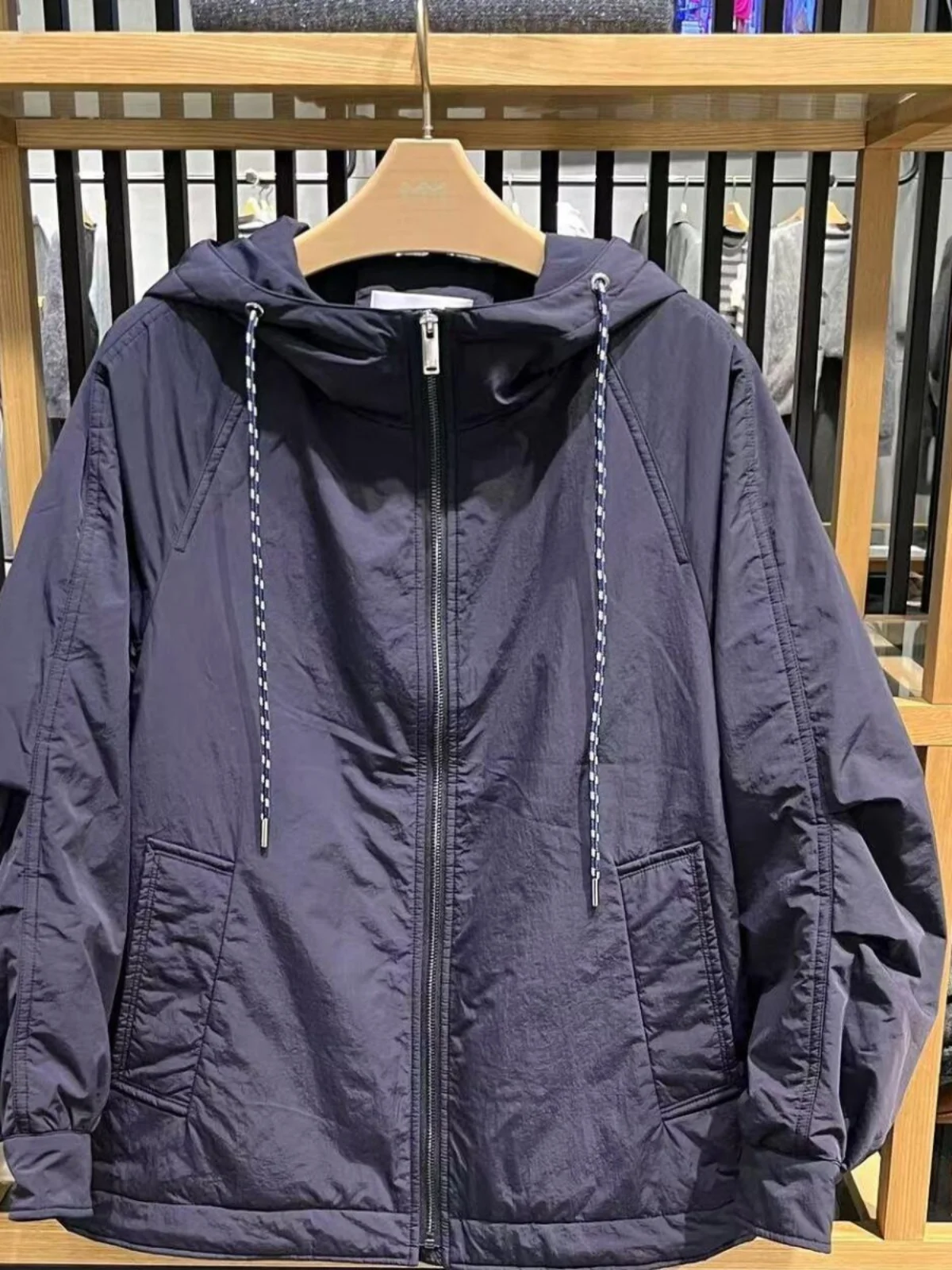 Maizhong 24 новая зимняя темно-синяя хлопковая куртка с зажимом для шляпы