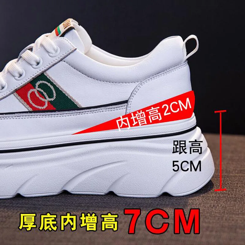 Thick-soled Biscuit Shoes Women's 2023 New Low-top Split Leather Women's Platform Small White Flats Casual Student Sneakers