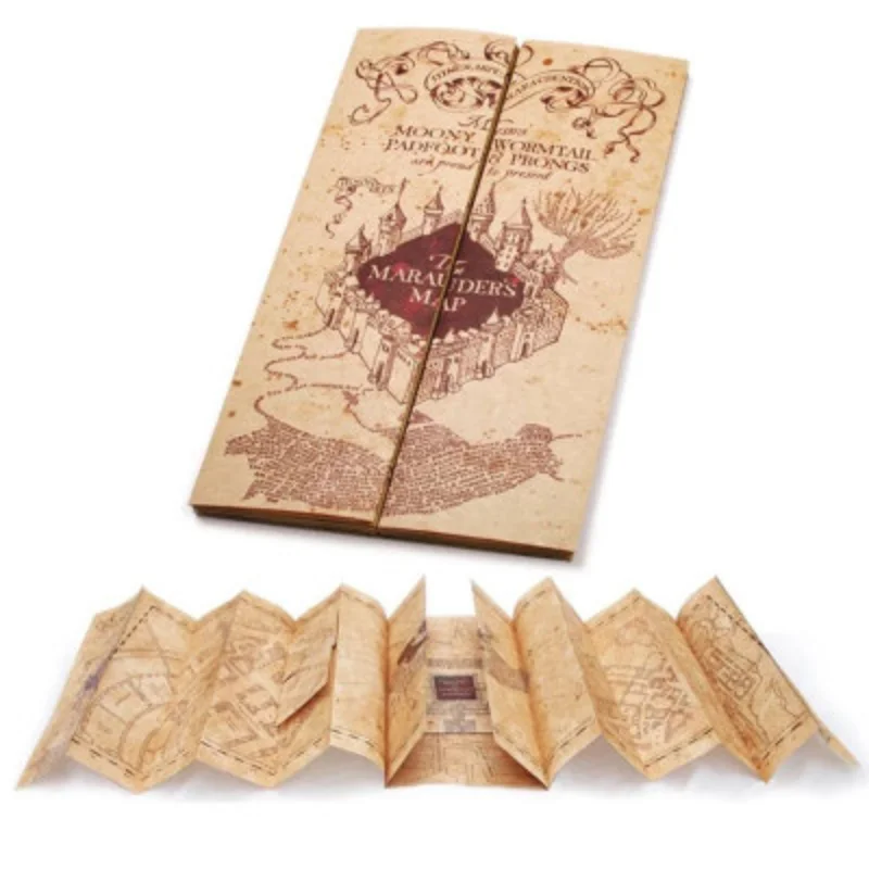 

Movie Harries Hogwart School Ticket The Marauder's Map Wizard School Potters Collection Quality Kraft Paper Golden Stamping Gift