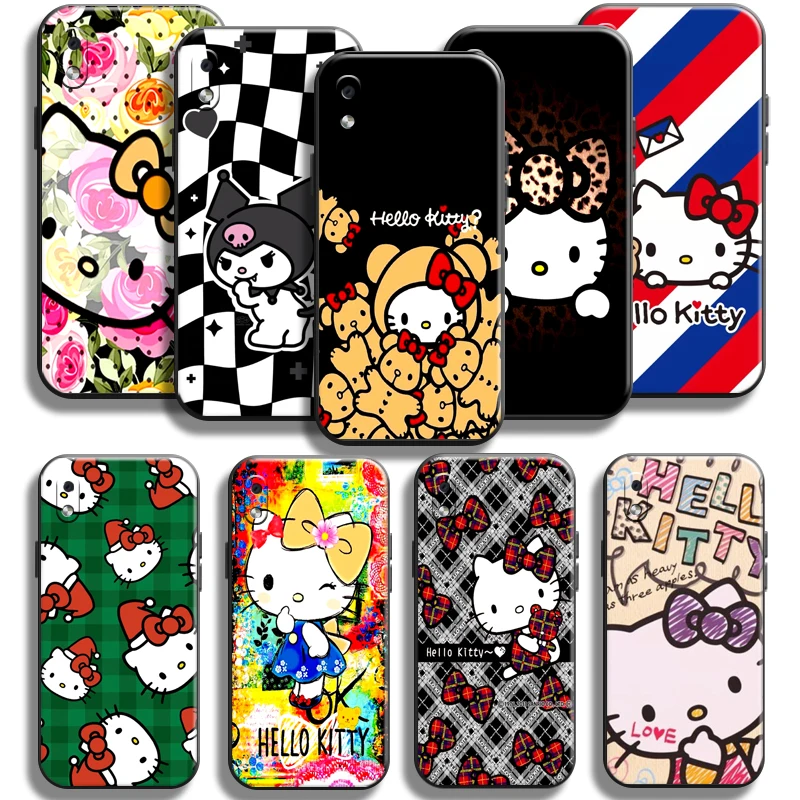 

Cartoon Kuromi Hello Kitty Cat Phone Case For Samsung Galaxy A10 A10S Back Liquid Silicon Cases Soft Full Protection Funda