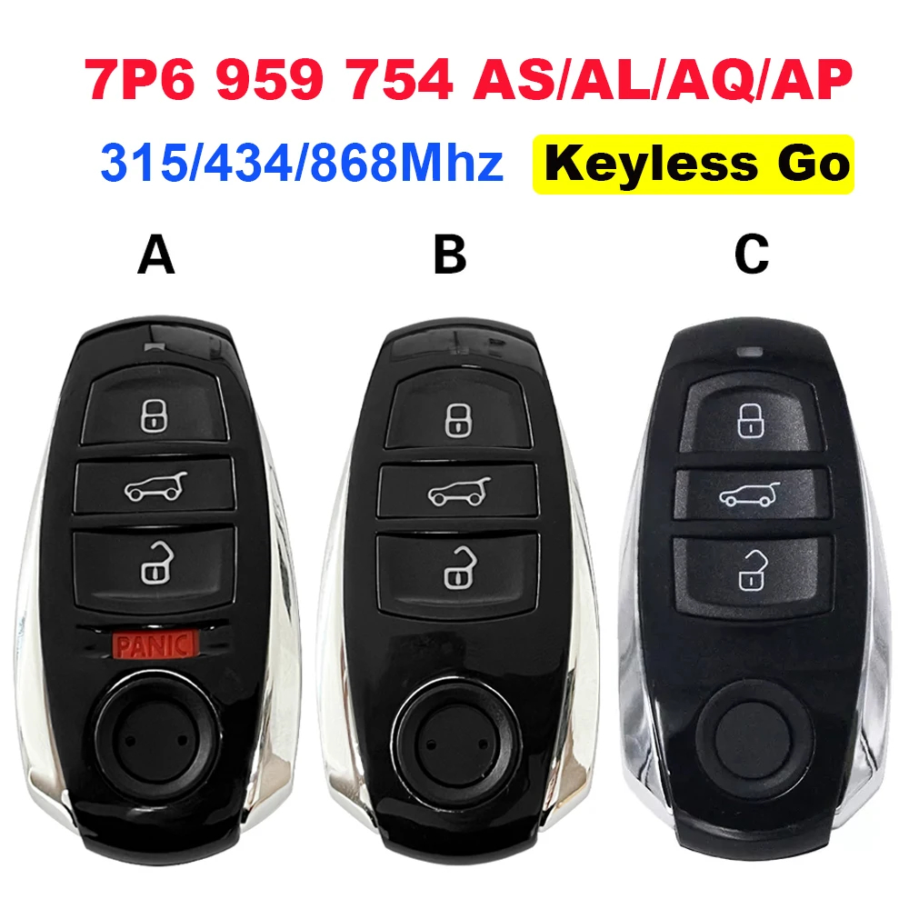 

Умный дистанционный ключ CN001139 315/434/868 МГц с рынка автокомпонентов для бесключевого ключа VW Tounreg FCCID 7P6 959 754 AS AL AQ AP