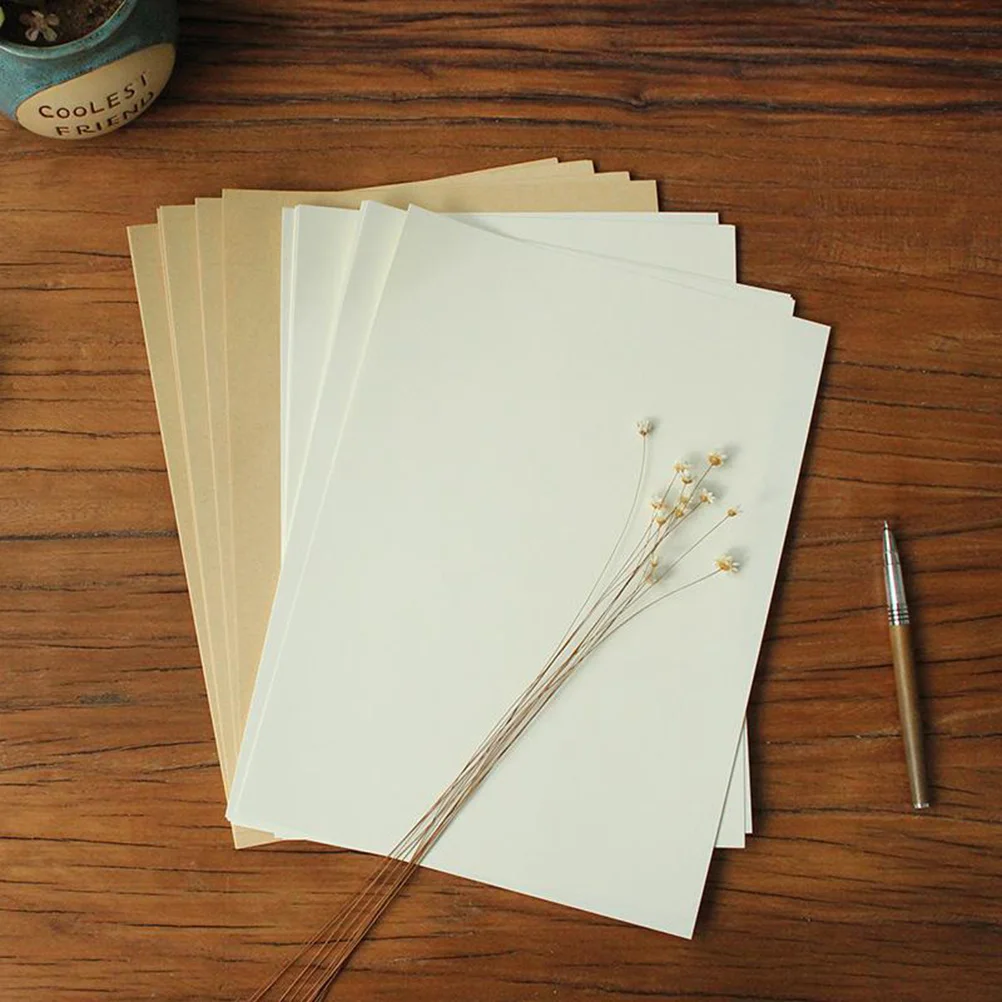 

50 Sheets Kraft Paper Blank Vintage A4 Writing Paper Kraft Letter Paper for School