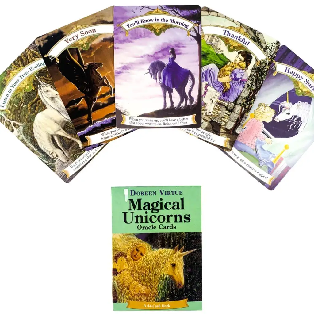 

Magical Unicorns Oracle Cards With 44 Pcs Inspire And Awaken Your Mind To Your Spiritual Quest Tarot Deck Board Game