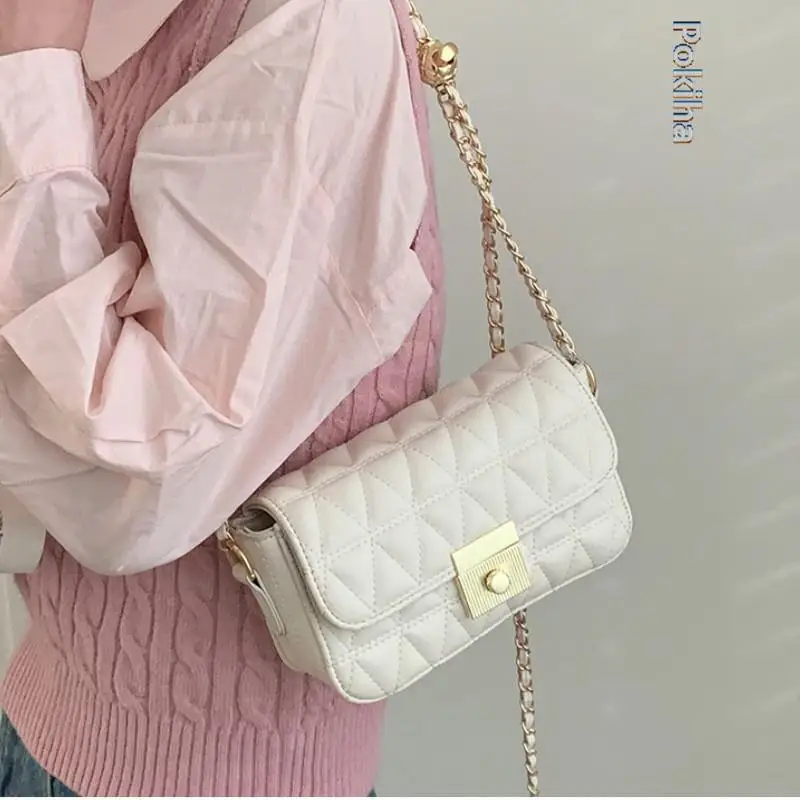 

Дизайнерские сумки на плечо с цепочкой для женщин, высококачественные кожаные роскошные простые маленькие сумки через плечо, модная шикарная сумка 2023